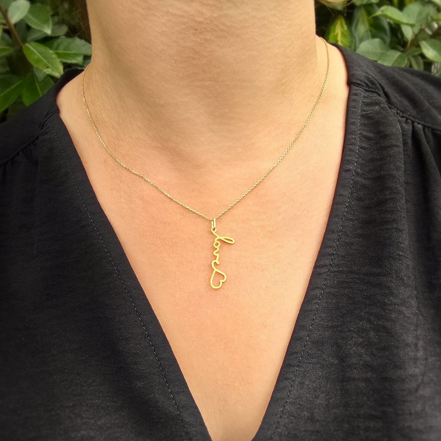 Collier Personnalisé Or Pendentif Petit Mot Love et Chaine