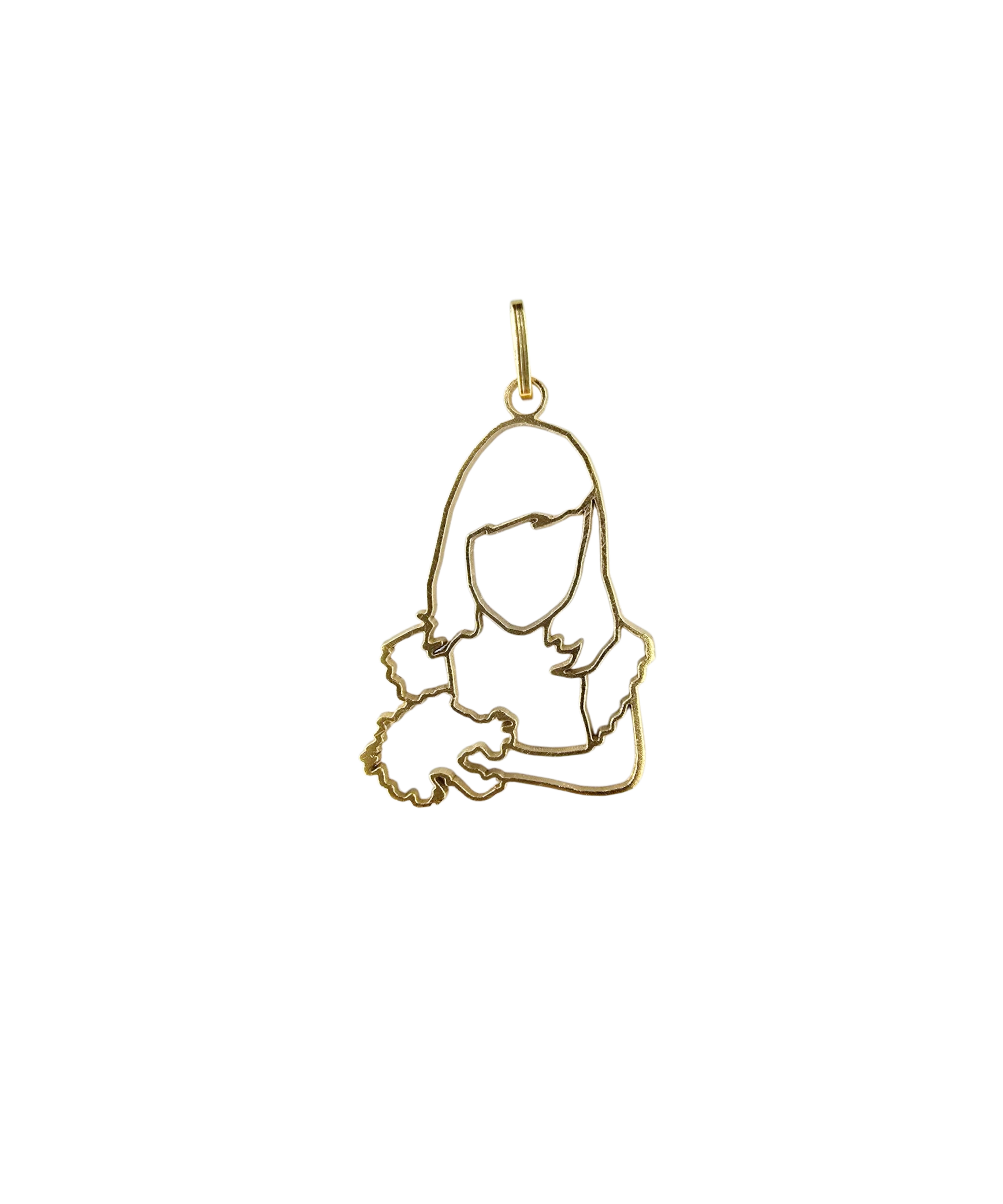 Pendentif Unique Personnalisé Or Photo Fille Fleurs