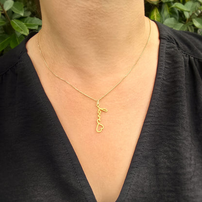Collier Personnalisé Or Pendentif Petit Mot Love et Chaine