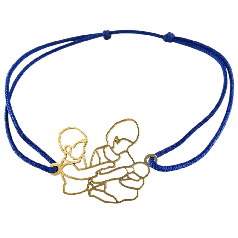 Création bracelet unique or et bleu photo enfants et bébé maternité