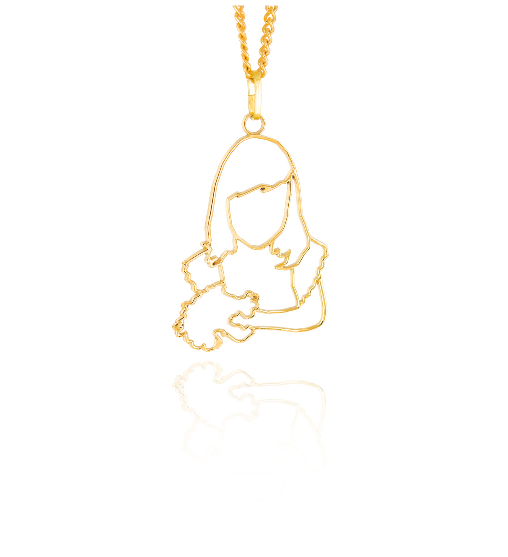 Pendentif Unique Personnalisé Or Photo Fille Fleurs